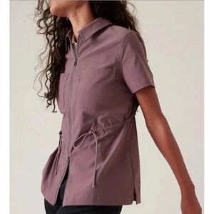 Athleta Advantage Cinch Top Women's Vented Short Sleeve Shirt - Size XS

B9